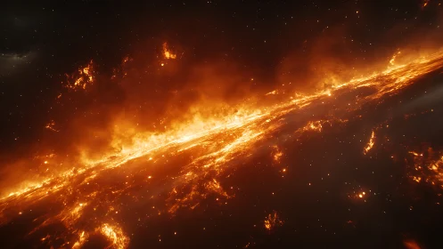 Cosmic Fireball: A Celestial Dance of Light and Energy.