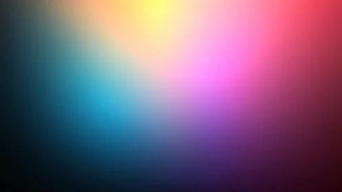 Gradient background shows blended rainbow light across frame