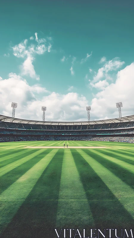 Sunlit cricket stadium welcomes players under open sky