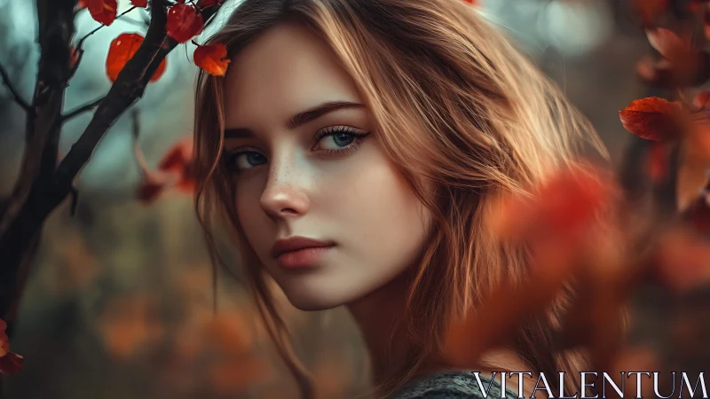 Gentle autumn portrait captures a quiet, soulful forest moment