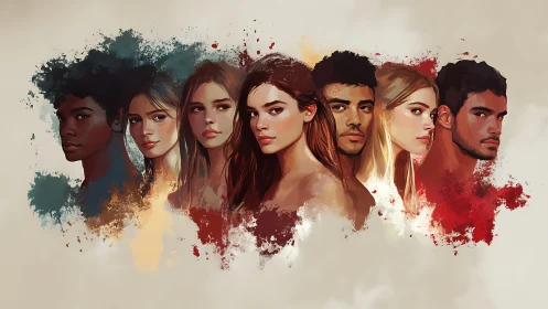 Expressive youth portraits emerge from chromatic splatter fields