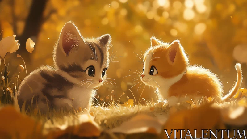 Whisker-Kissed Siblings in Golden Autumn's Glow.