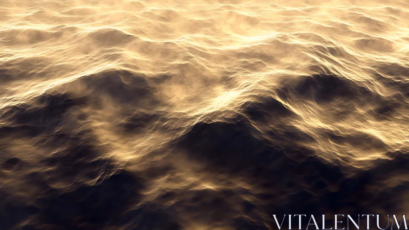 Low-angle golden ocean surface with high-contrast volumetric lighting
