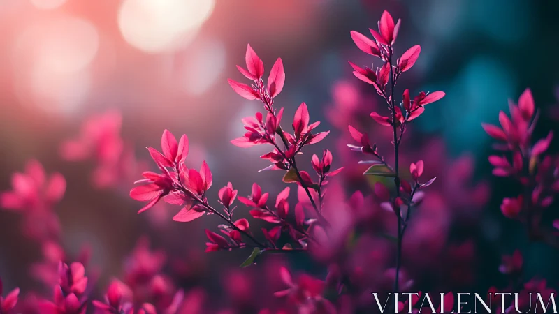 Neon Petals Dancing Through Dreamlike Bokeh Wilderness