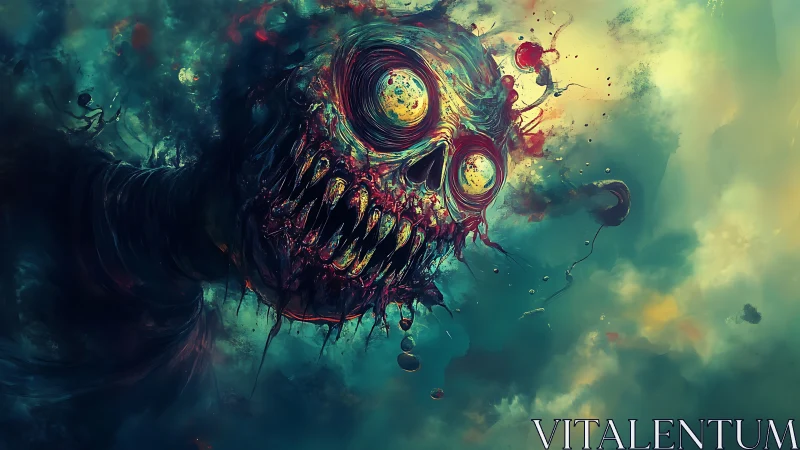 Ethereal cosmic skull drifting through swirling dreamlight.