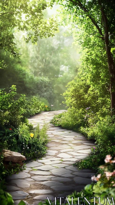 Terrestrial Pathway Through Deciduous Canopy with Illuminated Foliage Canopy Structure