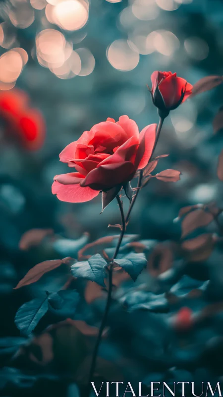 Crimson Bloom Defies the Twilight Haze