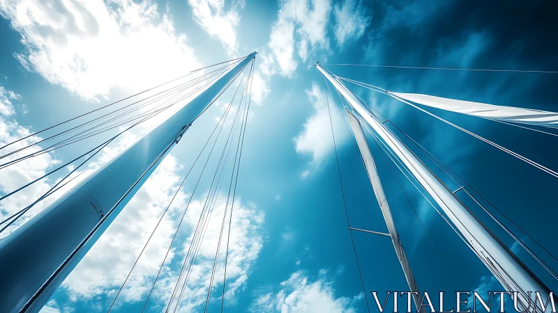 Reaching Skyward: Twin Sails in Brilliant Blue.