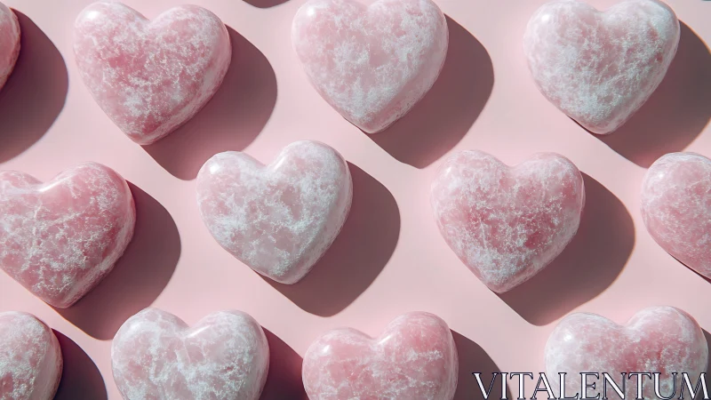 Pink Heart Candies with Sugar Coating.