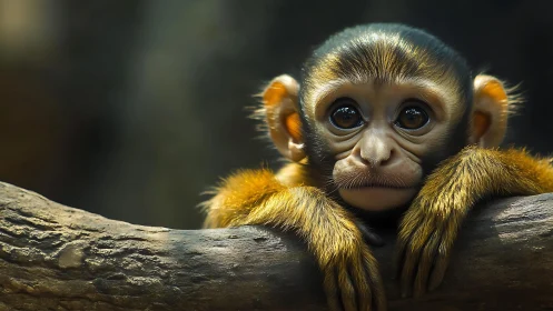 High-detail primate portrait with shallow depth of field.