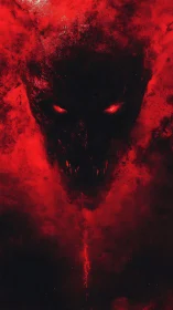 Infernal shadowborn demon emerging through blood-red smoke.