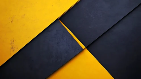 Geometric yellow and charcoal panels with textured surfaces.