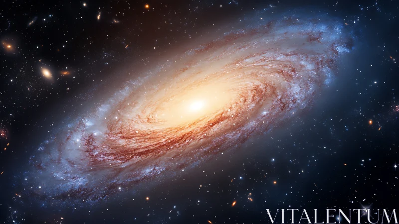 Spiral galaxy viewed edge-on with dense stellar core region.