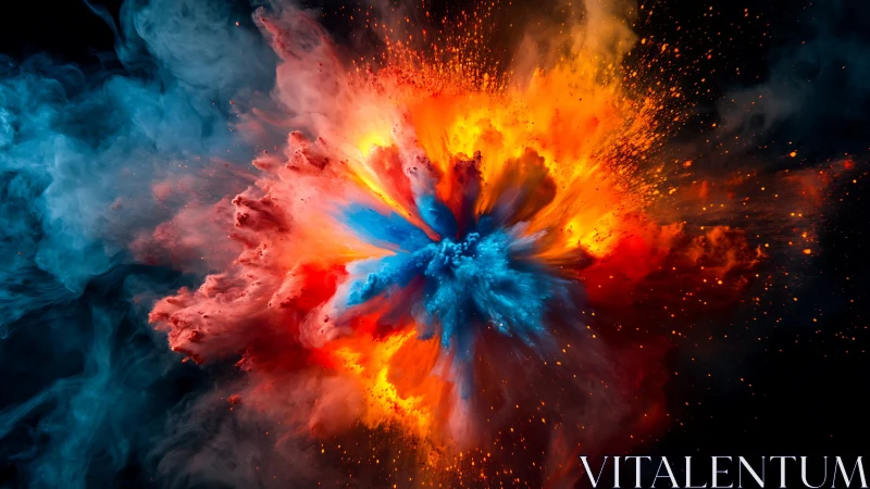 Digital painting of radial color explosion with dynamic contrast.