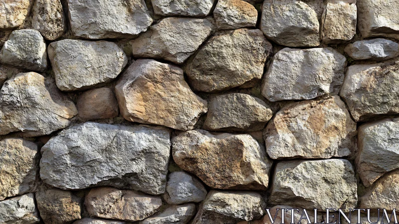 Irregular stone wall displays uneven masonry arrangement