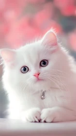 Lavender Dreams: White Cat with Prismatic Eyes.
