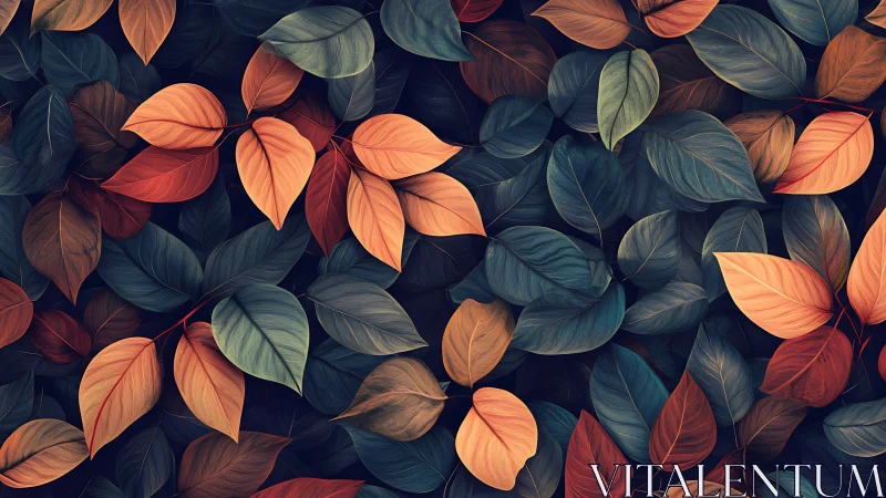 Color-rich autumn foliage forms dense overlapping leaf tapestry