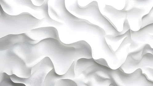 White Abstract Wavy Texture with Fluid 3D Layers in Minimal Style.
