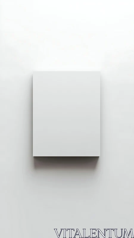 Silent white square hovers like a paused thought in space