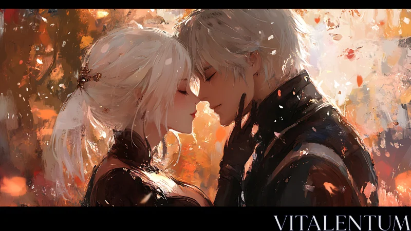 Two figures embracing amid warm, ethereal light.