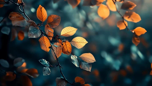 Autumn Leaves Close-Up in Dreamy Soft Focus Nature Photography.