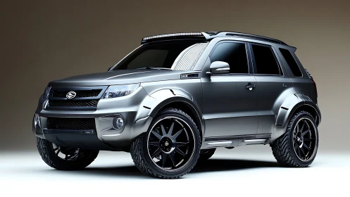 Silver off-road SUV with widebody kit and deep-concave rims.