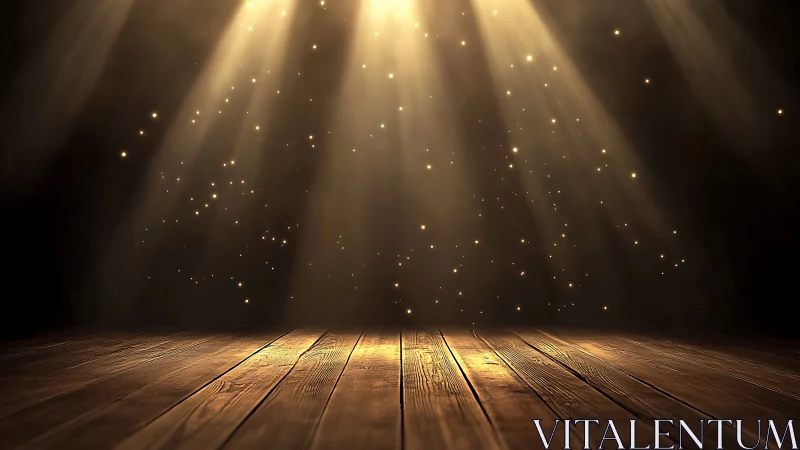 Golden hush on empty stageboards, waiting for wonder.