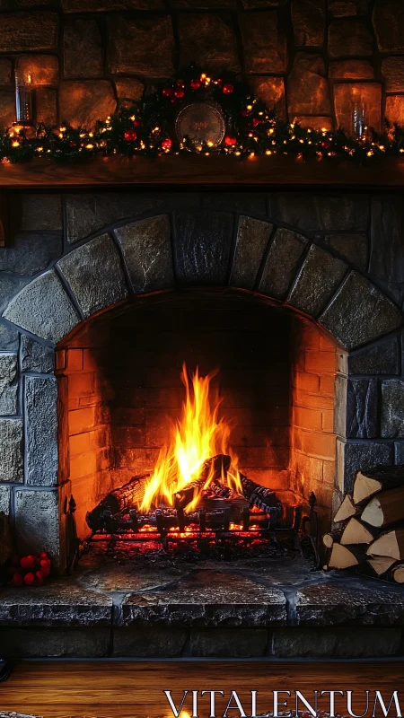Cozy Fireplace Magic: Where Warmth Meets Holiday Cheer.