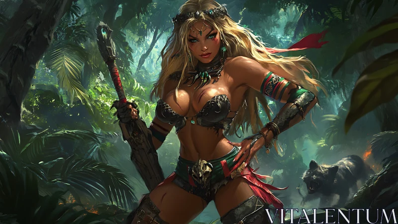 Jungle queen steadies her staff as the wild realm listens