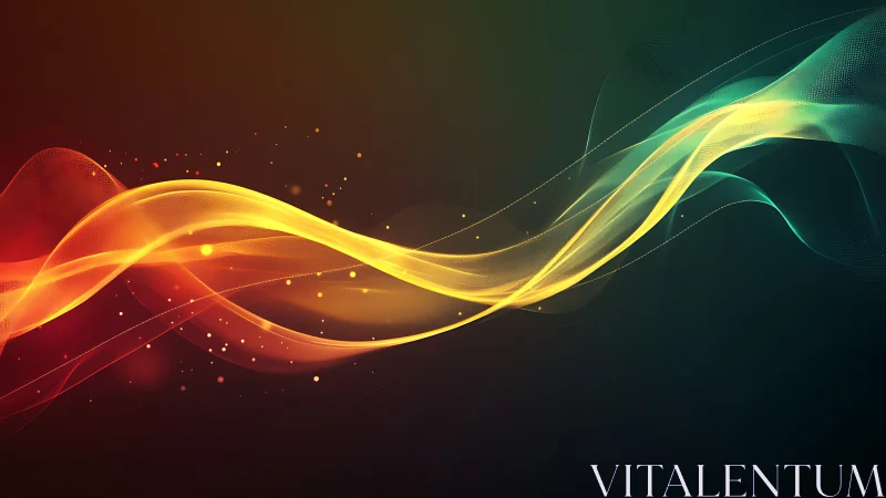 Dual chromatic light waves form dynamic flowing energy ribbons