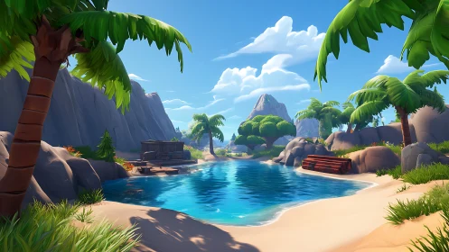 Tropical Paradise Lagoon Oasis Where Ancient Waters Meet Vibrant Dreams