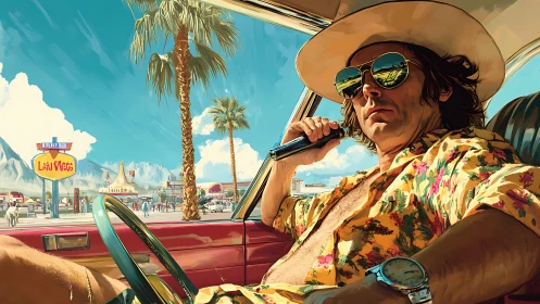 Sun-soaked desert cruise with a laid-back road rebel.