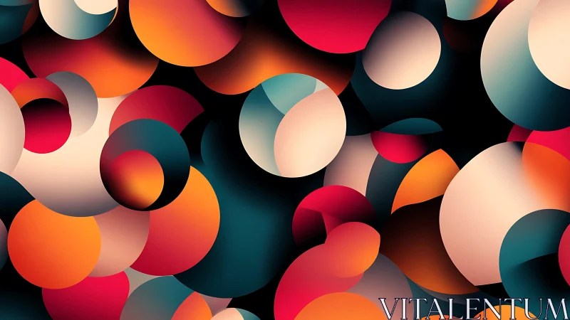 Abstract gradient spheres create bold chromatic rhythm.