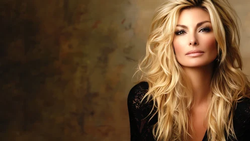 Golden waves frame a poised portrait in burnished light