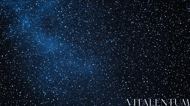 Dense starfield shows scattered blue nebula across night sky