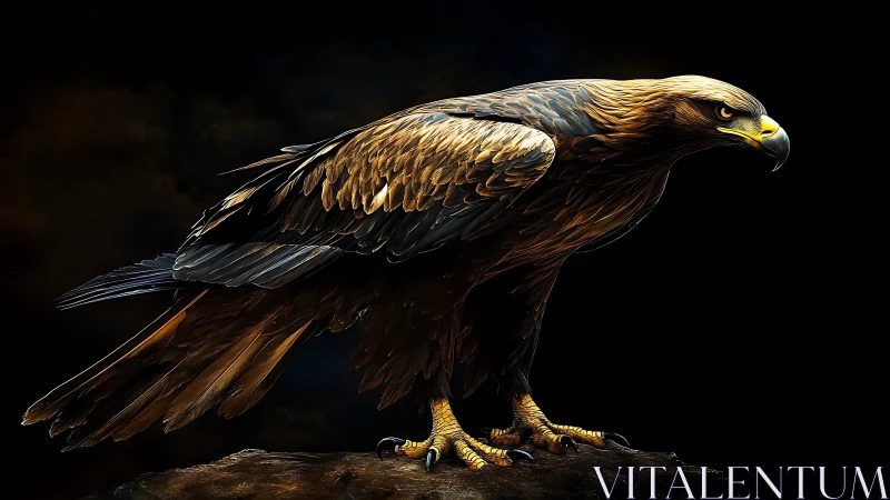 Majestic Golden Eagle Portrait in Dramatic Realistic Style.