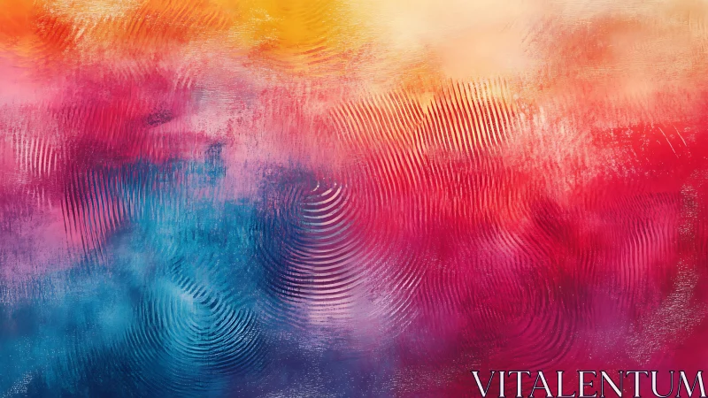 Vibrant abstract gradient with textured circular ripples art.