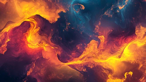 Fluid Color Dynamics with Warm and Cool Tone Contrast.