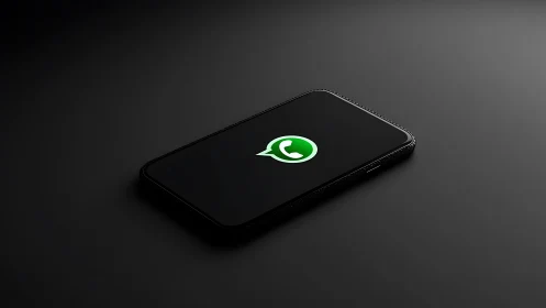 WhatsApp's Iconic Green Logo Glows on Modern Smartphone.