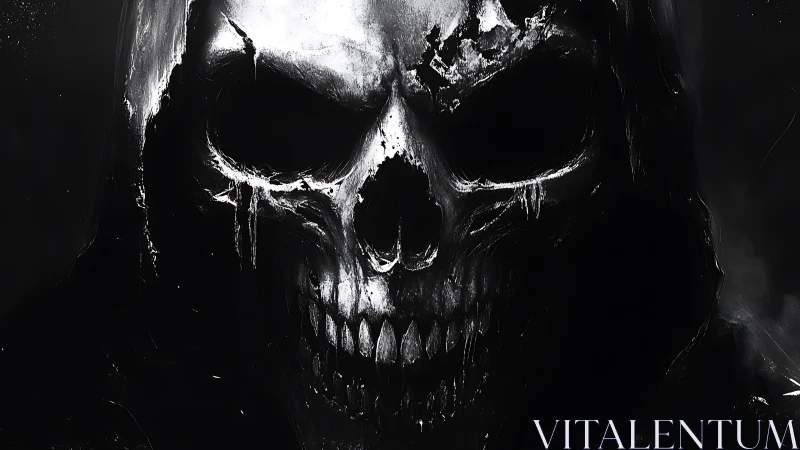 Grinning void-skulled wraith leans from the black beyond