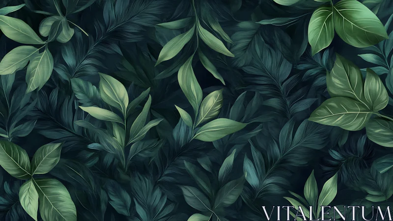 Lush emerald jungle leaves create a calm, immersive backdrop