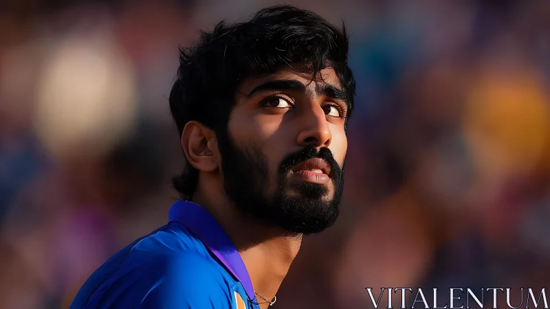 Telephoto sports portrait isolates pensive athlete in bokeh field