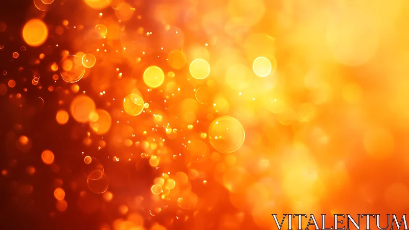 Abstract golden bokeh lights in warm glowing style background.