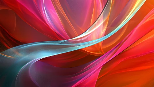 Chromatic fluid dynamics in layered translucent waveforms.