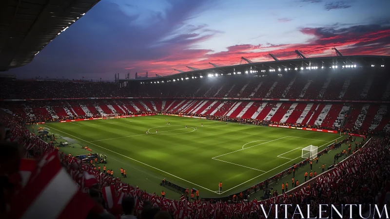 Sunset match buzz inside a sea of red and white stripes.