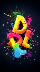 Vibrant 3D DPL lettering with dynamic neon paint splashes.