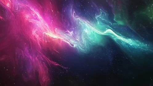 Nebula-like colored gas structures in deep space field.