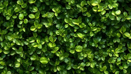 Dense green foliage wall under soft diffused daylight glow.