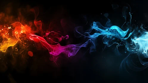 Glowing ribbons of color drifting across a dark night sky.