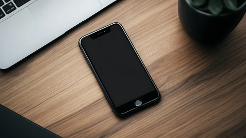 Modern Workspace Essentials on Warm Wood.